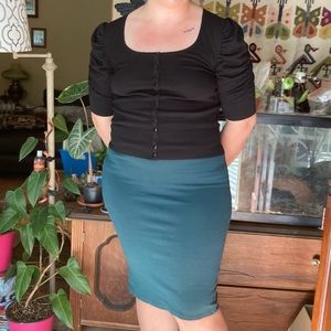 Turquoise Pencil Skirt